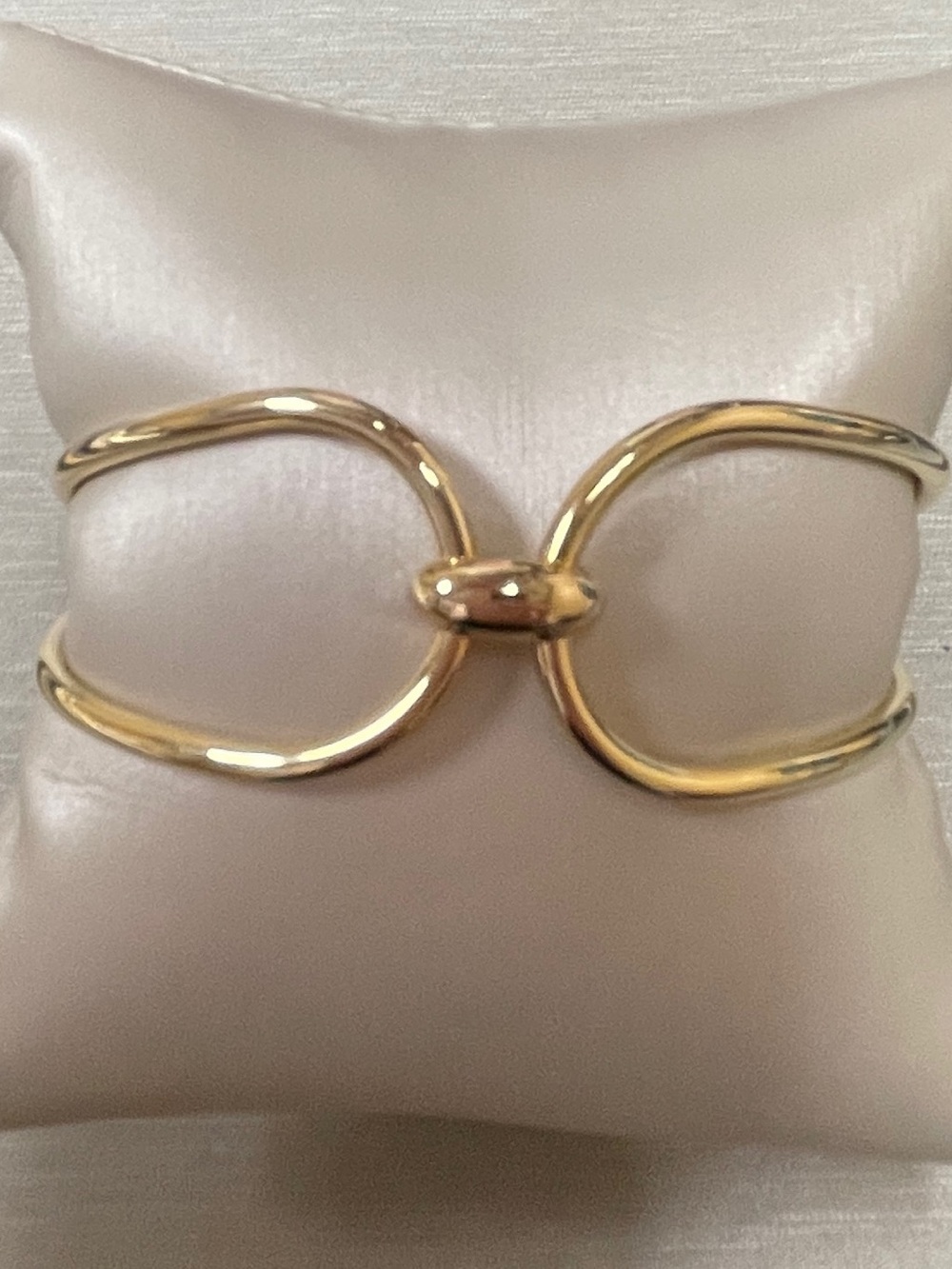 NWOT Marcello Pane Polished Gold Over Silver Double Loop Cuff Bracelet